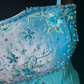 Blue halter-neck fitted long elegant ball gown R8673