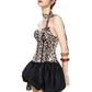 Leopard print halter top with black bud skirt for homecoming dress R4753