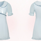 Fairycore Light Blue Lace Embroidery Dress With Puff Sleeves And Ruffle Hem R9303