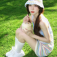 Sweet dopamine rainbow striped knitted dress small sling hip skirt pure desire forest style R1640
