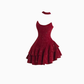 New Year atmosphere velvet tube top dress 2025 plus size evening dress puffy skirt R1416