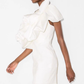 French white off-shoulder push pleat fashion banquet party dress dress homecoming dress R2972