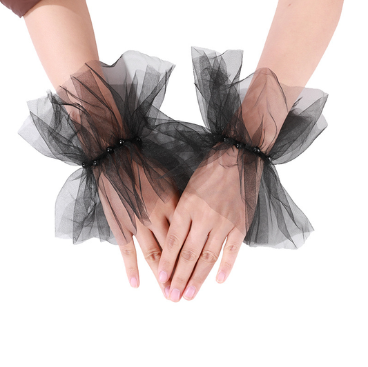 Fashion beaded mesh sleeves, beautiful bridal fashion sleeves, plain sleeves, flying lace sleeves     S6258