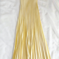 Vintage champagne pleated party evening gown         S7106