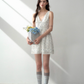 Tencel bow tie V-neck vest dress summer sweet playful midi dress R3332