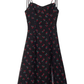 2025 Summer New French Retro Black Cherry Floral Slimming Suspender Dress R0979