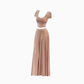 Pure desire style U-neck straight shoulder T-shirt 2025 temperament A-line skirt suit R1396