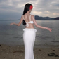 Sexy suspender dress pure desire style clothes super fairy vacation wear backless beach dress R1572