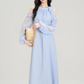 French design holiday halter neck off-shoulder dress beautiful gentle wind skirt R2387