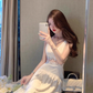 Temperament lace suspender dress waist dress long skirt R0488
