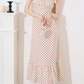 French dress women's new summer design niche temperament high-end red polka dot slim skirt R4378