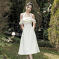 White halter neck one shoulder waist slim gentle white moonlight long skirt homecoming dress R3802