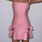 Pink suspender sequin waist sexy short skirt homecoming dress R3502