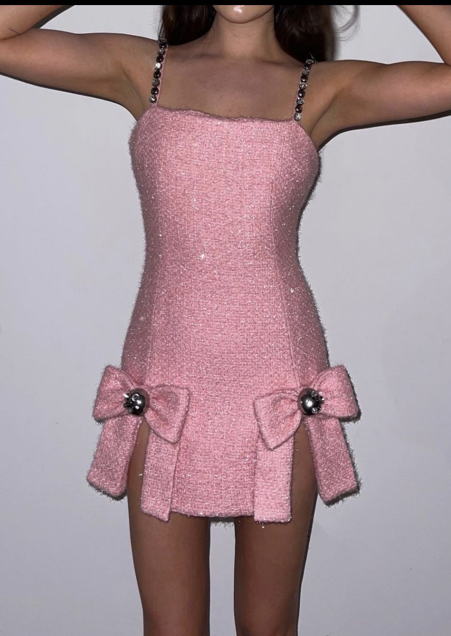 Pink suspender sequin waist sexy short skirt homecoming dress R3502