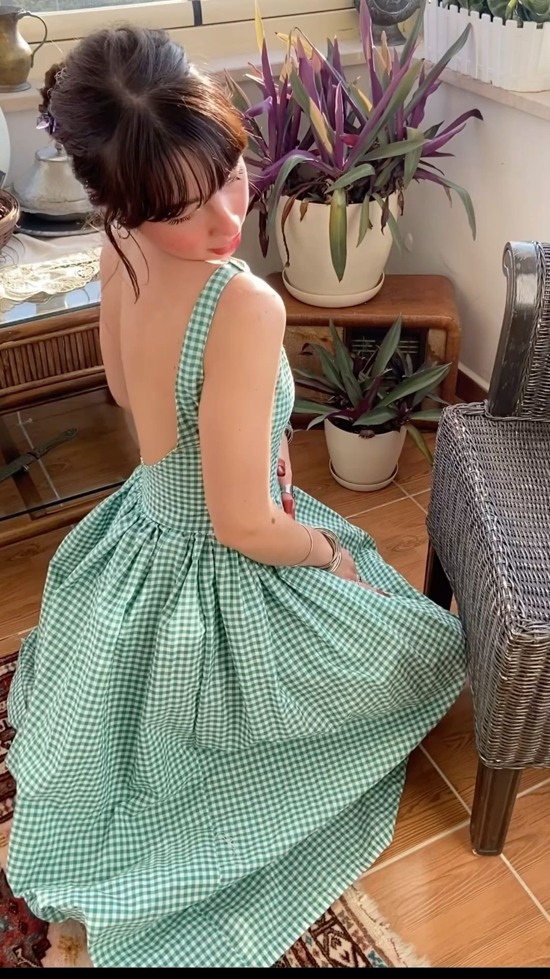 Retro Plaid Women's Prom Gown Green Maxi Evening Dress Birthday Dress — Fall Outfit 2026 New  RS3432