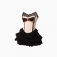 Sweet and spicy lace bow suspender top 2025 large size pure desire pants skirt suit R1090