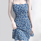 2025 Summer New Blue Floral Daisy Holiday Short Suspender Dress R0968