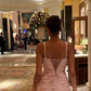 Pink suspender three-dimensional flower slim A-line homecoming dress R2472