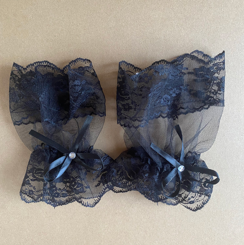 Breathable retro half-length mesh gloves fingerless thin bride lace hand sleeve gloves     S6259