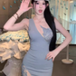 Pure desire style lace off-shoulder suspender dress 2025 hot girl waist hip short skirt R1106