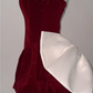 Birthday dress high-end party dress high-end niche temperament tube top velvet dress R1792