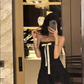 Sweet and spicy style tube top dress 2025 pure desire pleated waist ribbon short skirt R1037