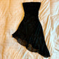 Dark retro tube top waist irregular hem short skirt homecoming dress R2613