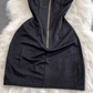 Black heavy ironing halter neck dress for women, slim fit, pure and sexy girl, short skirt R0384