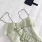 2025 new irregular camisole summer design sleeveless waist outerwear top for women R0301