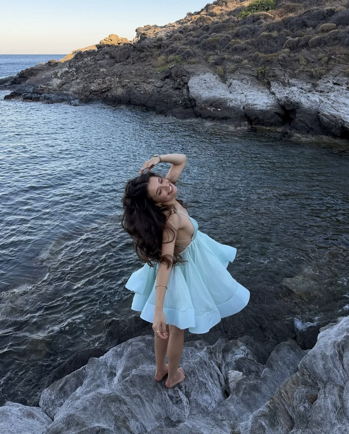 Clean Chiffon Flowy Women's Homecoming Dress Pale Blue Corset Short Prom Gown Party Dress RS2953