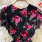 Ruffled waist slimming temperament lady V-neck hip fishtail chiffon dress fashionable dress skirt R0370