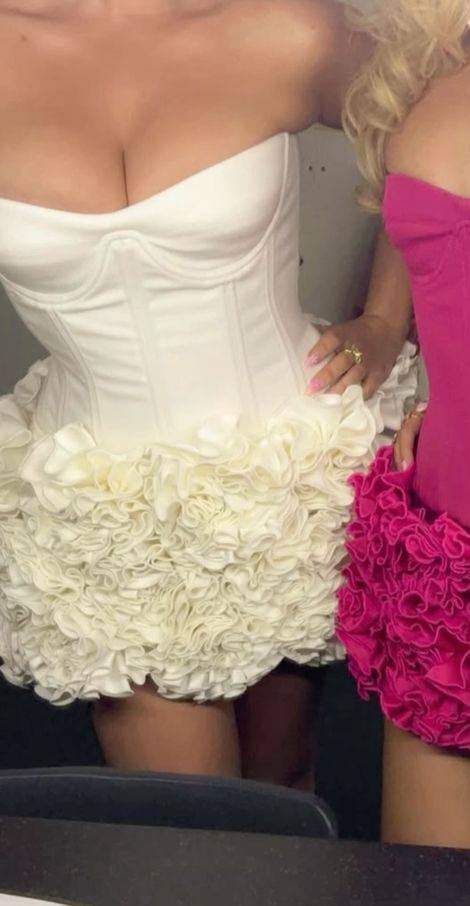 Three-dimensional flower skirt tube top waist bag skirt sexy homecoming dress R2892