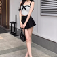 Chanel style short suspender tube top 2025 large size Qianjin style pleated short skirt suit R1233