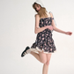 French style skirt short suspender skirt floral dress small flower skirt R2753