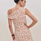 Dress French cherry one-shoulder dress slim fit half-shoulder wear suspender skirt R2919