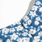 2025 Summer New French Square Neck Blue Temperament Floral Holiday Platycodon Dress R0945