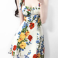 2025 Summer New French Waist Sexy Printed Short Holiday Suspender Dress R0972