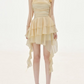 Flowy Pastel Yellow Ruffled Homecoming Dress A-Line Halter Corset Mini Summer Dress RS731