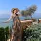 French retro v-neck floral camisole a-line skirt two-piece suit R0603