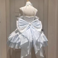 Cute Pale Blue Beading Homecoming Dress A-Line Spaghetti Straps Large Bow Back Accessory Corset Mini Birthday Dress RS735