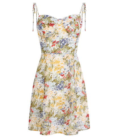 French holiday style short floral 2025 new suspender skirt small dress R2639