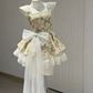 Elegant Bud Green Floral Homecoming Dress A-Line Square Bow-knot Corset Mini Prom Dress RS737