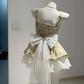 Elegant Bud Green Floral Homecoming Dress A-Line Square Bow-knot Corset Mini Prom Dress RS737