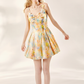 Seaside Vacation Dopamine Short Skirt Oil Painting Printed Suspender Dress R5214