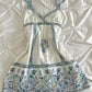 Chinese style retro floral suspenders waist slimming short skirt homecoming dress R2729