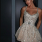Sequins Glitter Women's Homecoming Dress Sliver Corset Short Prom Dress Party Dress RS2502