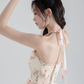 Super fairy new halter neck printed chiffon dress pure summer girl cake skirt fairy skirt female R4112