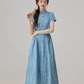 2025 summer new Chinese style blue dress this year popular cheongsam skirt R1913