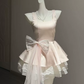 Elegant Blush Pink Homecoming Dress A-Line Square Corset Mini Birthday Dress RS740