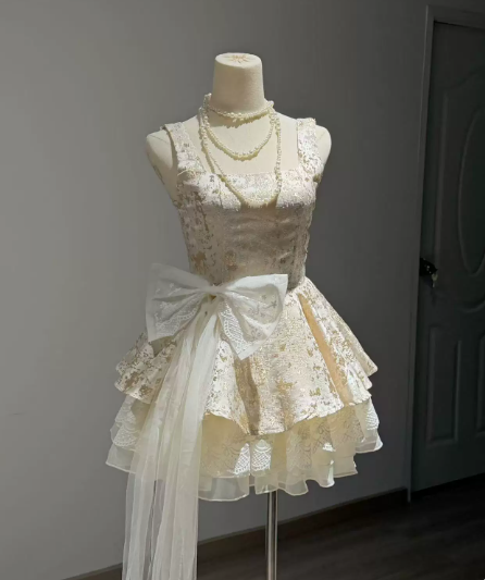 Elegant Pastel Yellow A-Line Square Lace Hem Corset Mini Homecoming Dress RS743